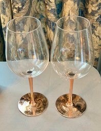 Large Rose Gold Wine Glasses Goblets