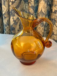 Beautiful Amber Glass Decanter