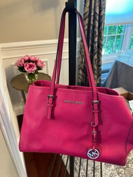 Beautiful Purplish Pink Michael Kors Tote Bag Like New Condition