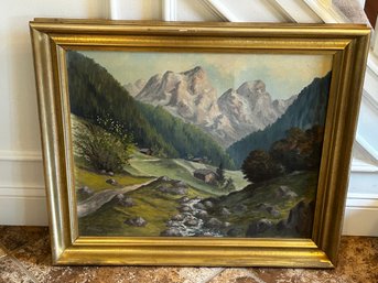 Oil Landscape Painting Signed A. Eiberger? 1960s