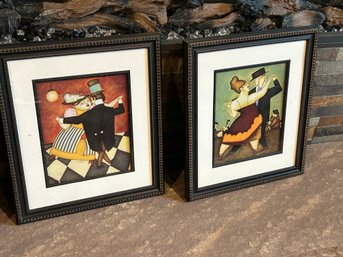 Pair Of Steven Lamb Dancing Lovers Framed Prints