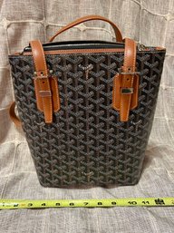 Authentic Goyard Sac Marie Galante Black Brown Purse Used