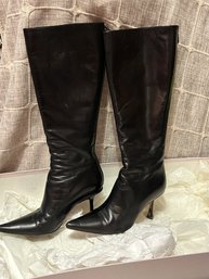 Used Jimmy Choo Black Leather Heeled Boots Size 35 (US Size 5.0)