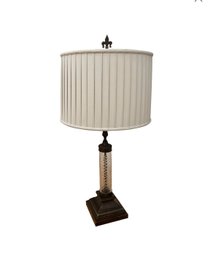 Authentic Frederick Cooper Crystal Table Lamp With Fabric Shade