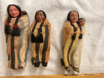 Vintage Skookum Dolls - Set Of 3 Native American Dolls