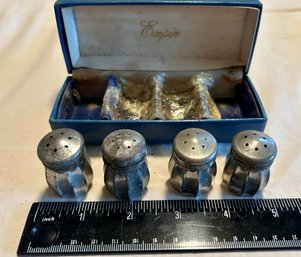 Vintage Empire Pewter Miniature Salt & Pepper Shaker Set