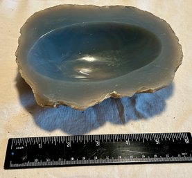 Blue Grey Agate Onyx Jewelry Dish Polished Natural Geode Rock