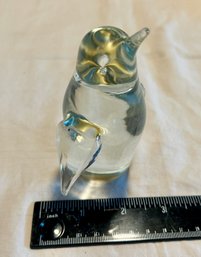 Aldon Lead Crystal Clear Art Glass Penguin Vintage Hand Blown Figurine