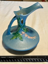 Antique 1930s Roseville Pottery Bleeding Heart Blue Ewer Water Jug