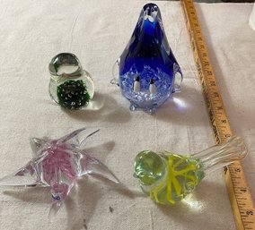 Paperweight Collection 1 - Four Glass Animal Figures