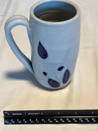 Williamsburg Pottery Cobalt Blue Leaf Mug