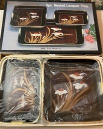 1970s Nested Lacquer Tray Set Of 3 MIB