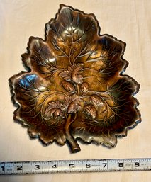 Vintage Coppercraft Guild Copper Strawberry Leaf Dish Fall Decor