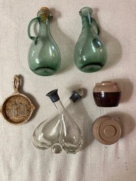 Vintage Hand Blown Glass Plus Some Lot - 6 Pieces