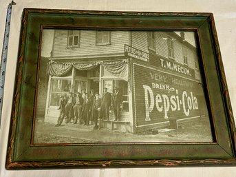 Framed Pepsi Cola Advertising Sign Vintage Signage Old Frame