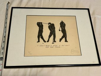 Numbered & Signed Golf Print Sports Humor