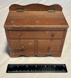 Vintage Wood Recipe Box Or Cute Storage Dresser For Dollhouse