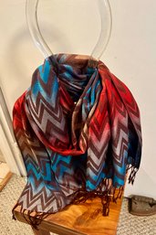 Soft Textile Chevron Color Block Wrap Style Of Missoni