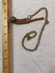 Boatswain Metal Ship Whistle With Brass Chain