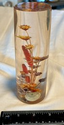 Dasiyglass California Suspended Flower Lucite Paperweight