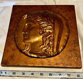 Hammered Copper Roman Greco Medallion Wall Plaque