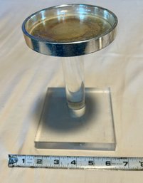 MCM Pedestal Chrome & Lucite Candle Holder