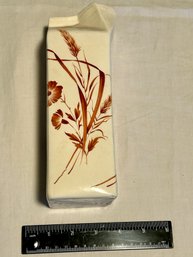 Vintage 1970s White & Brown Floral Ceramic Milk Carton