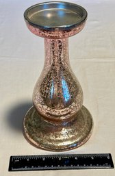 Pink Mercury Glass Pedestal Candle Holder - Very Pretty!