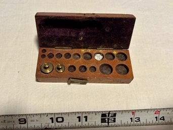 Antique Brass Calibration Weight Set - Incomplete