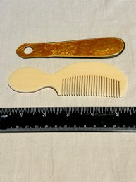 Vintage Celluloid Comb And Shoe Horn