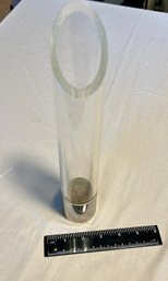 MCM Chrome Base Lucite Bud Vase