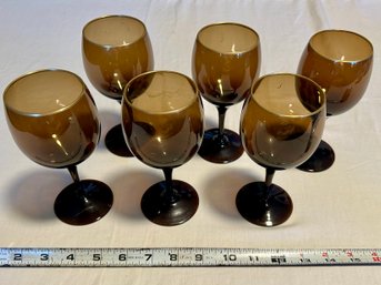 MCM Lenox Dust Shadow Brown Wine Glasses Set Of 6