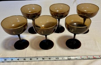 MCM Lenox Dust Shadow Brown Champagne Glasses Set Of 6