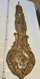 Antique Ornate Metal Pendulum Or Decorative Wall Art