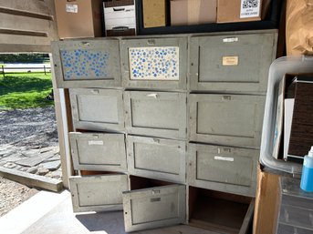 Primitive 1off Functional Original Paint Antique Wood Locker With Original Keys