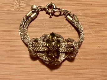 Vintage J Crew Infinity Rhinestone Knot Bracelet