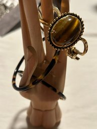 MCM Tiger's Eye And Tortoise Shell Bracelets