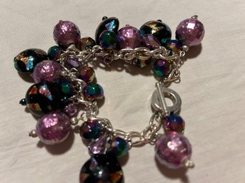 1960s Jewel Tone Venetian Bead Accent Bauble Bracelet