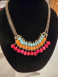 Bohemian Multicolor Bead Tassel Necklace