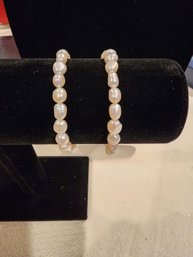 Pair Of Freshwater Pearl Stretch Bracelets