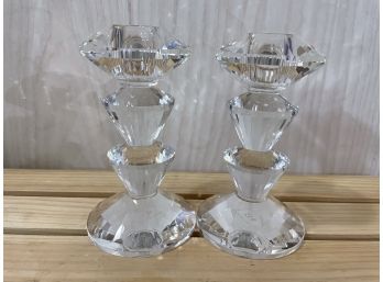 Simon Design Crystal Candlestick Holders