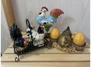 Rooster & Chicken Salt & Pepper Shakers Decor