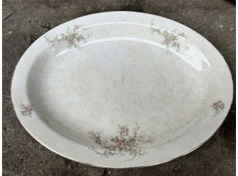 Antique WS George Derwood Floral Porcelain China Serving Tray
