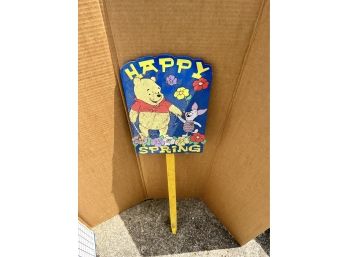 Winnie The Pooh Happy Spring Lawn Sign