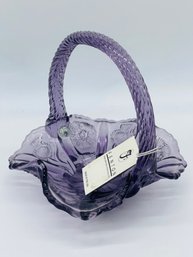 Fenton Purple Art Glass Handled Basket 95 Year Anniversary