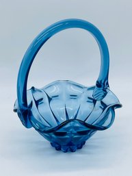 Fenton Art Glass Blue Basket