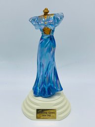 Fenton Art Glass 1934 - 1945 Numbered Blue Evening Gown Figurine With Base