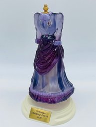 Fenton Art Glass Purple Victorian Walking Dress Figurine Hand Painted Signed Numbered With Stand