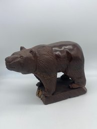 Antique Wood Black Forest Carved Bear Figure Doorstop