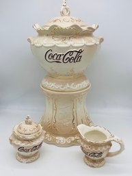 Coca Cola Soda Fountain Syrup Display Dispenser Cream & Sugar Set